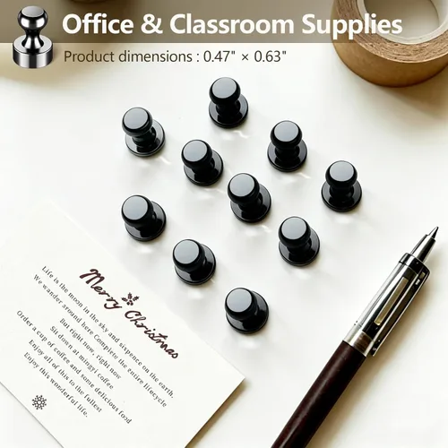 Miniatura 7 de 24 imanes de nevera, imanes para refrigerador, pequeños imanes fuertes, imanes de pizarra blanca para refrigerador, pasadores magnéticos para Negro