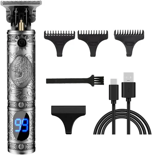 Miniatura 59 de Cortadora de pelo profesional para hombres y mujeres, inalámbrica, recargable, recortadora de pelo, kit de aseo de corte de cuerpo de metal