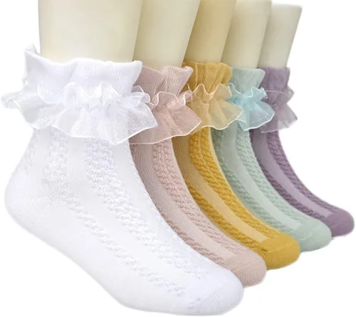 Miniatura 2 de Calcetines largos de algodón sólido hasta la rodilla para niñas recién nacidas y niñas pequeñas