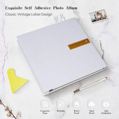 Miniatura 36 de Spbapr Álbum de fotos grande autoadhesivo magnético para manualidades, álbum de fotos DIY para fotos de 4 x 6, 5 x 7, 8 x 10, libro de recuerdos