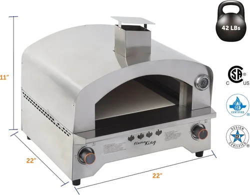 Miniatura 4 de Flame King Horno al aire libre para pizza y alimentos de gas propano para acampar, patio trasero, portón trasero