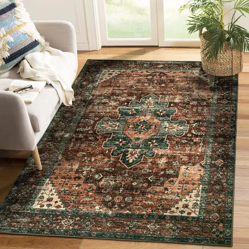 Miniatura 73 de Moynesa Alfombra de pasillo ultra fina lavable de 2 x 6 pies, antideslizante, resistente a las manchas, alfombra vintage que no desprende para Gris