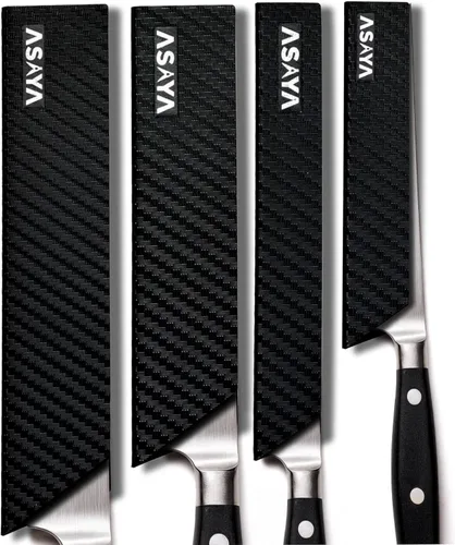 Asaya Protectores profesionales para filos de cuchillos, cubiertas universales de cuchilla, extra resistencia, plástico ABS y forro de fieltro sin