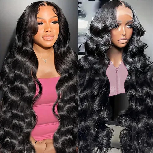 Miniatura 18 de Pelucas de cabello humano con encaje frontal HD de 13 x 6 pulgadas, cabello humano prearrancado, color negro natural, sin pegamento, peluca