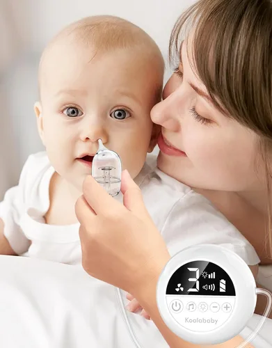 Miniatura 8 de Aspirador nasal eléctrico Koalababy para bebé, succión nasal de grado hospitalario 9 suction levels, soft silicone tips, travel bag, night light