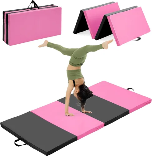 Miniatura 10 de Colchoneta de gimnasia, 3 x 6 pies, 4 x 8 pies, 2 pulgadas de grosor, plegable, para niños, para gimnasio en casa, ejercicio y juego 3x6FT-azul claro