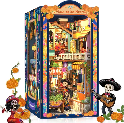 Miniatura 13 de CUTEBEE - Kit de rincón de libros - Kit de casa de muñecas en miniatura DIY para adultos y adolescentes, decoración de estantería de casa de libros