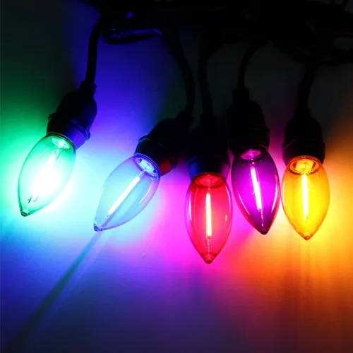 Miniatura 6 de Meconard Bombilla LED C9 de Repuesto para Luces Navideñas, Bombillas LED Irrompibles C9 para Cadenas de Luces Navideñas Exteriores, Base Intermedia