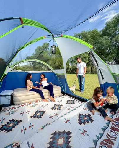Miniatura 8 de LOYEAHCAMP Tienda de campaña de 8 personas con cúpula extendida más grande con 3 habitaciones, tienda de campaña familiar impermeable