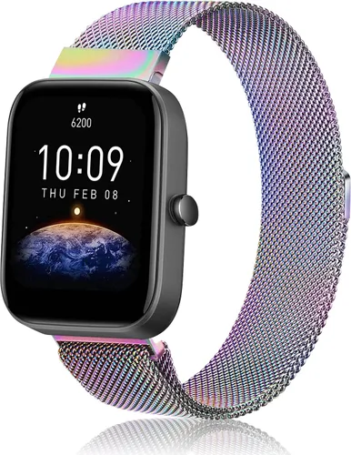 Miniatura 11 de Amzpas Bandas de metal para Amazfit Bip U Pro/Bip U/Bip 3 Pro/Bip 3/Bip S / Bip S Lite/Bip Lite, correa de repuesto ajustable de acero inoxidable