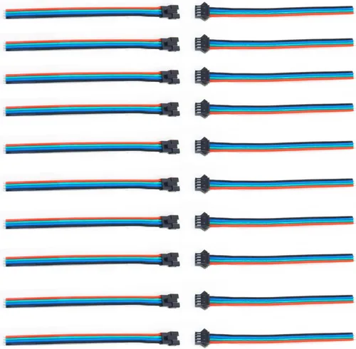 10 pares SM JST 4 PIN cable conector de cable para 5050 3528 WS2801 APA02 WS2815 WS2813 tira de luces LED, 5.9 in 22 AWG macho y hembra sin cable