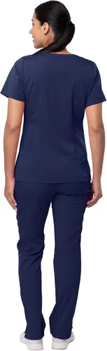 Miniatura 2 de Adar Pro Breakthrough Plus - Conjunto de uniforme médico para mujer, parte superior con cuello en V mejorado y pantalones con múltiples bolsillos