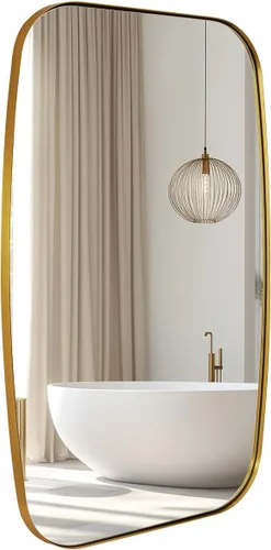 Miniatura 29 de ANDY STAR - Espejos ovalados negros para baño, espejo grande de 24x36 pulgadas con marco de metal negro mate oblongo para pared, espejo moderno