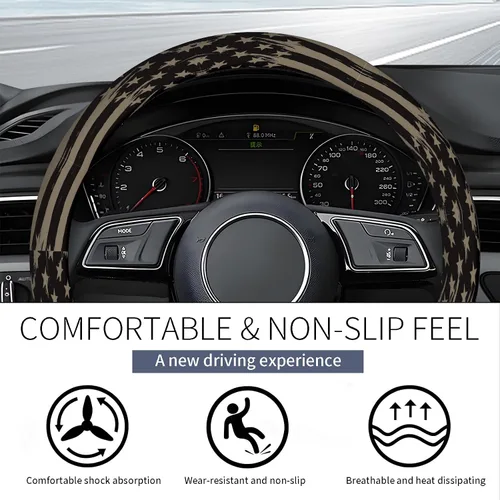 Miniatura 3 de Fundas para volante de automóvil, camión y SUV, volante lindo antideslizante transpirable elástico, accesorios de automóvil, funda de cuero
