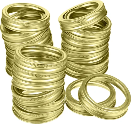 Patelai 24 anillos de metal de repuesto para tarros de conservas de boca regular, prácticas bandas de tornillo a prueba de fugas, anillos de metal