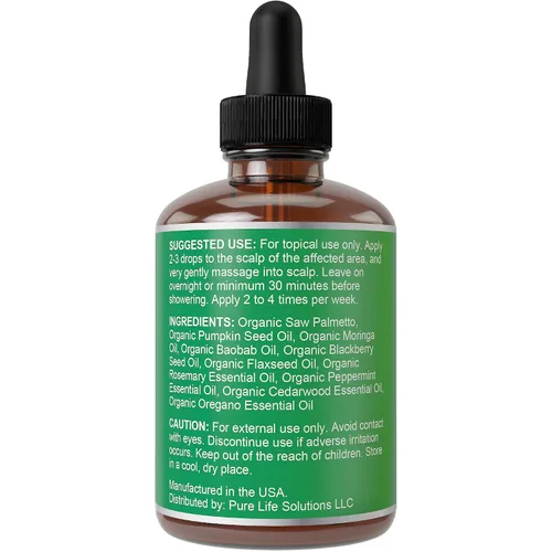 Miniatura 6 de Saw Palmetto Serum para el crecimiento del cabello: aceites de romero, menta y semilla de calabaza. Tratamiento vegano engrosante, hidratante