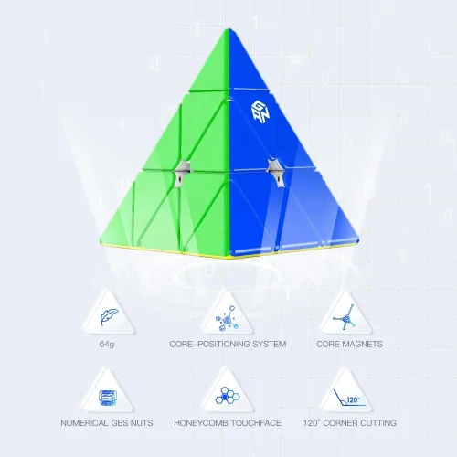 Miniatura 8 de GAN Pyraminx 36 imanes, rompecabezas de pirámide magnética de velocidad, cubo triangular sin calcomanías (estándar)