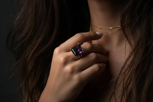 Miniatura 6 de Artisan-made Big Amethyst Ring with 925 Sterling Silver Band - Stunning Amethyst Jewelry for Women - February Birthstone Jewelry for Occasions and