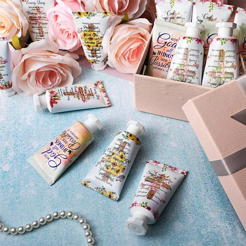 Miniatura 4 de 48 piezas de crema de manos cristiana a granel para mujeres, versículo de la Biblia, mini loción de manos de las Escrituras loción de viaje