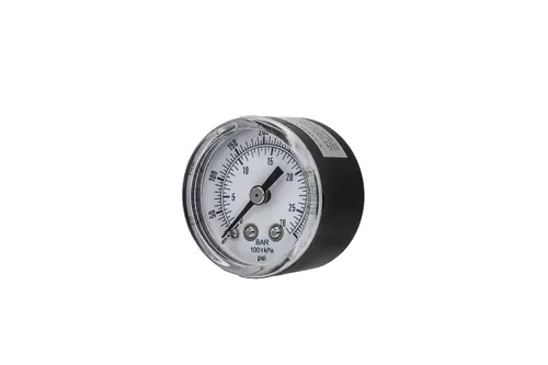 Miniatura 7 de PIC Gauges 102D-158B-GL Medidor de presión en seco de montaje trasero central con caja de acero negro, internos de latón, bisel cromado, lente