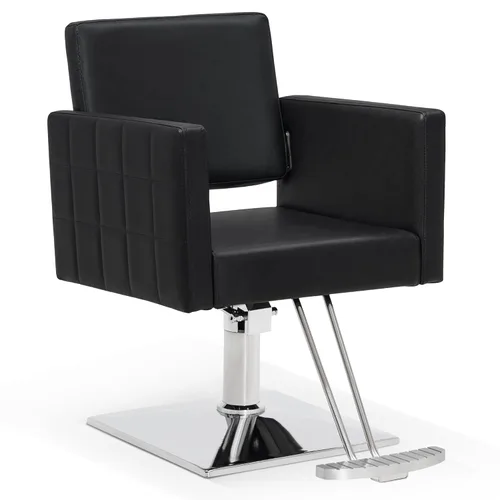 Silla BarberPub para estilista de salón, silla de peluquería hidráulica, altura ajustable, cuero PVC, giro de 360 grados, barbería, salón en casa,