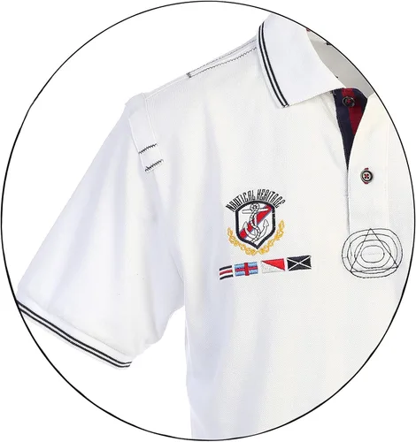 Miniatura 3 de Gioberti Polo de piqué para hombre, ajuste ajustado, 9513 Blanco, L