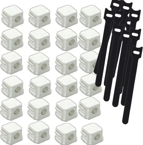 Miniatura 8 de 36 soportes magnéticos para cables organizadores de cables para mesita de noche, computadora, soporte magnético para cables de mouse, soportes black3