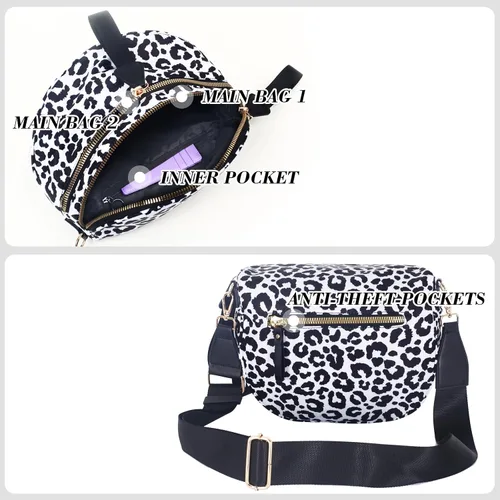 Miniatura 5 de Bum Bag Crossbody Bag para mujer Amplias bolsas Riñoneras cruzadas de nailon Monedero con cinturón para viajar y correr, regalos de moda