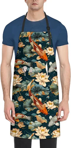 Miniatura 7 de Hermoso delantal de tortuga marina para mujeres y hombres, delantales de chef de cocina de tela Oxford Margarita72