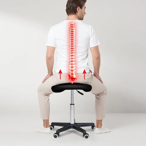 Miniatura 2 de Master Taburete de masaje en estilo silla de montar con tapizado de NanoSkin, 91557, Negro, 1, 1