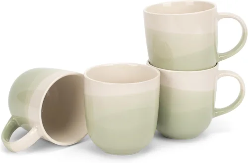 Miniatura 17 de Elanze Designs Paquete de 2 tazas de café de cerámica de cerámica de 14 onzas, color verde eucalipto