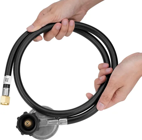 Miniatura 4 de Stanbroil Manguera de propano vertical QCC1 de 4 pies y regulador para parrilla de gas LP, calentador y hoguera, 3/8 pulgadas hembra flare x tuerca
