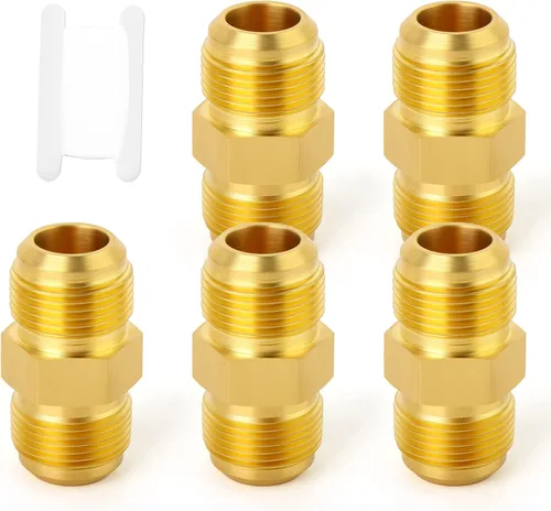Miniatura 30 de GASHER Adaptador de codo de montaje de tubo de latón de 1/2 pulgada flare x 1/2 pulgada NPT macho Pipe