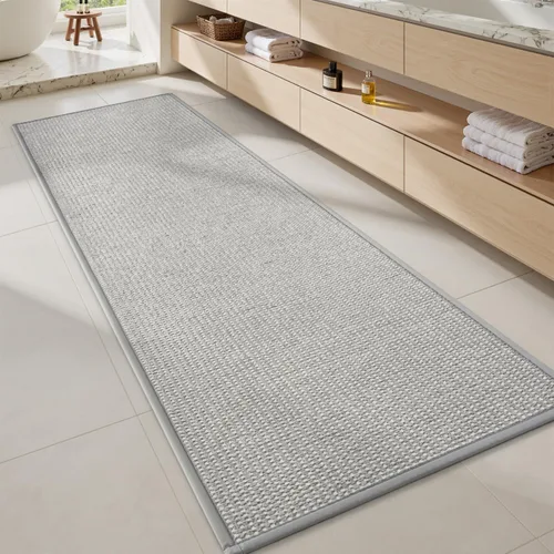Miniatura 11 de MontVoo Tapete de baño de felpilla absorbente, de secado rápido, con parte trasera de goma, antideslizante, lavable, ultra delgado, para debajo