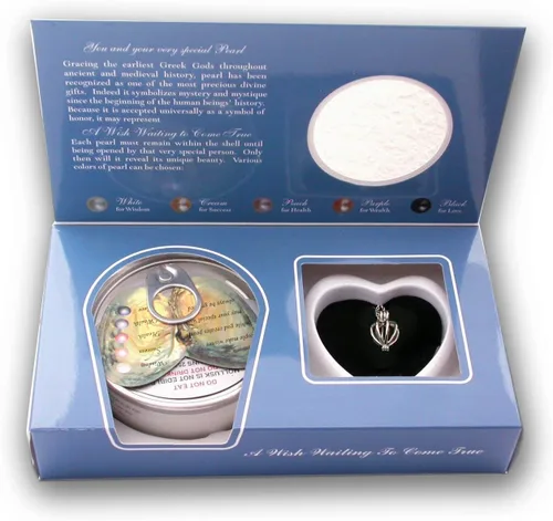 Miniatura 2 de Pearlina - Plata esterlina. Kit de perla de agua dulce en ostra. Collar con dije medallón enjaulado, 18".