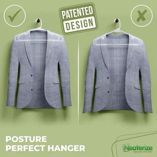 Miniatura 4 de NEATERIZE Ganchos para Ropa 20 Pack Blanco - Ganchos de Plástico - Ganchos Colgar Ropa