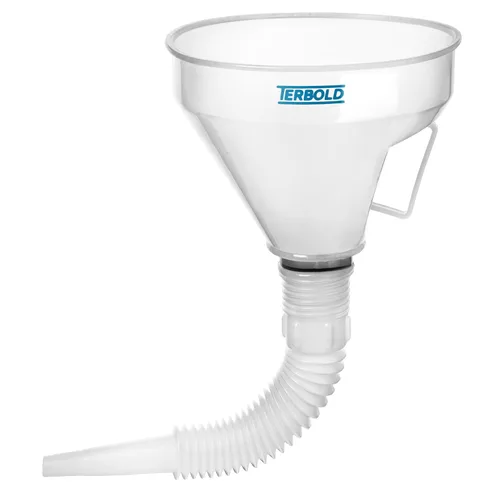 Miniatura 10 de Embudo flexible automotriz con manguera Embudo de aceite flexible de boca ancha para uso automotriz – gas, líquido de transmisión, combustible Azul