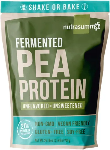 Nutrasumma Polvo de proteína de guisante, sin sabor y sin azúcar, vegano, 100% a base de plantas, sin OMG, sin gluten y sin soja, 2.14 libras