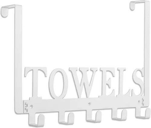 Miniatura 10 de Ganchos para Colgar sobre la Puerta, Soporte para Toallas para Baño, Toallero de Montaje en Puerta, Ganchos para Toallas para Dormitorio Cocina