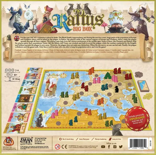 Miniatura 3 de Juego de mesa Rattus (Big Box Edition) - Juego de estrategia de muerte negra con expansiones. Juego familiar para niños y adultos, a partir de 10