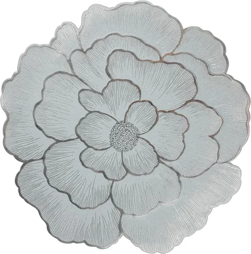 Miniatura 7 de fanquare Juego de 6 manteles individuales redondos florales dorados en forma de rosa de 15 pulgadas, manteles individuales metálicos impermeables