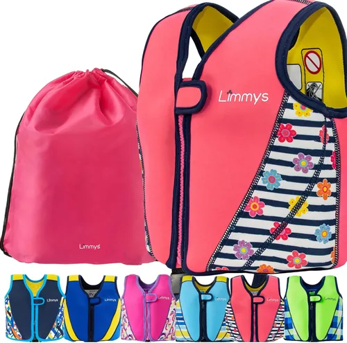 Limmys Chaleco de natación para niños pequeños y niños, ayuda de natación de flotabilidad ajustable, certificado de seguridad CE, diseño galardonado