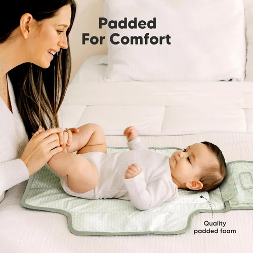 Miniatura 4 de KeaBabies Cambiador de pañales portátil, para viajes, automóvil – Cambiador grande impermeable para bebé, lavable, acolchado, bolsa de viaje