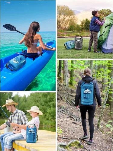 Miniatura 6 de HEETA Bolsa Seca Impermeable para Mujeres y Hombres, 5L/10L/20L/30L/40L Tapa Enrollable Bolsa de Almacenamiento Seca Ligera Mochila con Funda