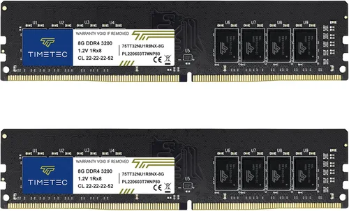 Miniatura 20 de Timetec Pinnacle Konduit Kit de 16 GB (2 x 8 GB) DDR4 3200 MHz PC4-25600 CL16-18-18-38 XMP2.0 Overclocking 1.35V Compatible con AMD e Intel Desktop