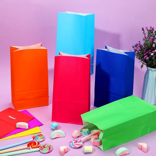 Miniatura 4 de Zhehao 120 bolsas envueltas de color sólido para fiestas, 12 colores, pequeñas bolsas de papel de regalo para cumpleaños, baby shower, boda