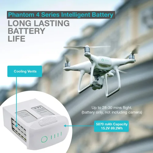 Miniatura 7 de ExpertPower Hélices 9455S para drones DJI Phantom serie 4 Hoja autoapretable, de bajo ruido, liberación rápida (2 hélices + 2 baterías)