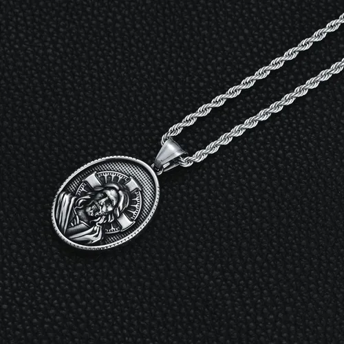 Miniatura 4 de Saint Patron Necklace for Men Women Stainless Steel St Medal Protection Necklace Catholic Religious Amulet Gifts for Mothers Fathers Day