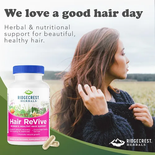 Miniatura 5 de RidgeCrest Herbals Hair ReVive - 120 cápsulas - Soporte para el cabello saludable para mujeres, sin OMG, sin gluten, 30 porciones