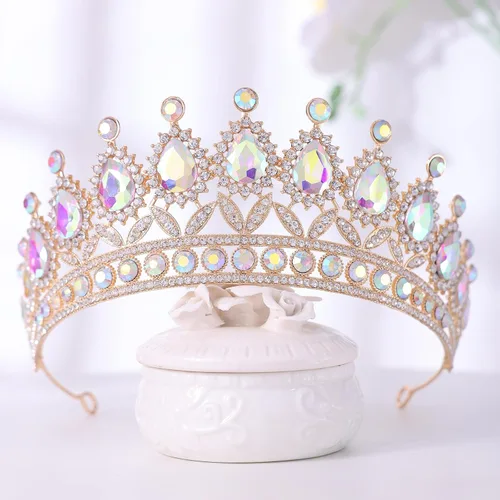 Miniatura 5 de FORSEVEN Tiaras y coronas de cristal para mujer – Boda y fiesta de cumpleaños, corona de princesa, accesorios para el cabello – Diadema de diamantes